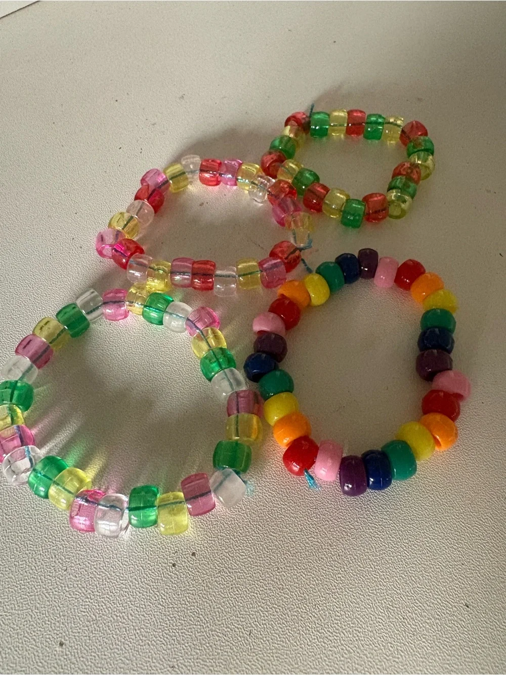 Kids Multicolor Beaded Stretch Bracelets - Colorful Set